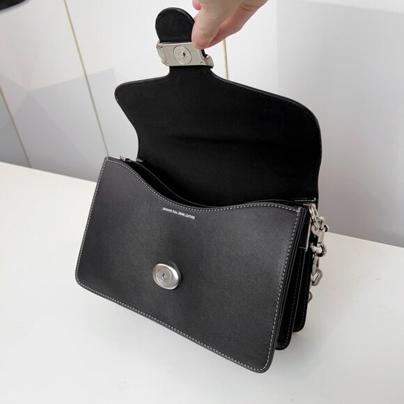 COACH SOFT GRAIN CHAIN TABBY SHOULDER BAG 30 - BLACK - Picture 8 of 9